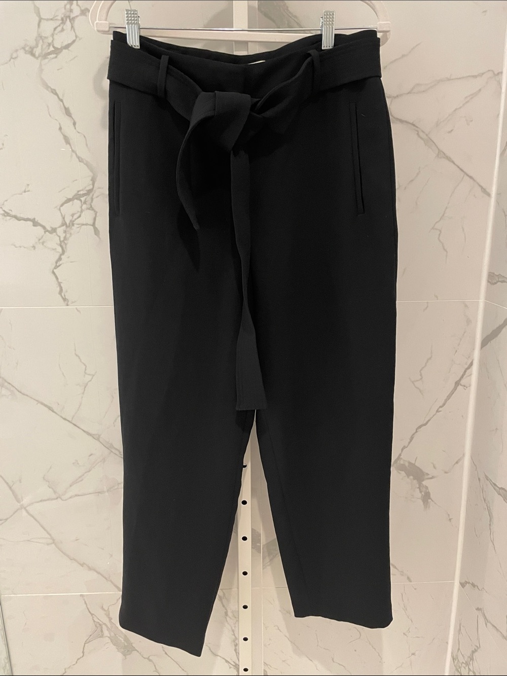 Aritzia Wilfred Black Trousers with tie belt size 12